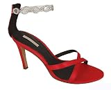 RHINESTONE ANKLE SATIN HEEL