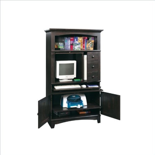 Cheap Arbor Valley Computer Armoire in Antique Black