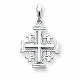 14k White Gold Jerusalem Cross Pendant
