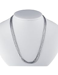 Sterling Silver 10 Strand Woven Necklace - 17 Inches