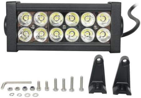 Aokotech® 7.5" 36Watt 12 LEDs Straight Spot Work Light 6000K IP65 Waterproof Level for Jeep Polaris Offroad Tractor Marine Truck Raptor SUV ATV