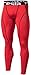 TSLA Men's Compression Pants - Cool Dry Athletic Sports Workout Running Tights Leggings Baselayer, Zero Red, Large
