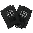 New Iron Cross Fingerless Leather Biker Chopper Gloves * Extra Large