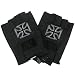 New Iron Cross Fingerless Leather Biker Chopper Gloves * Extra Extra Large