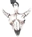 Buffalo Skull Silver Tone Pewter Pendant Necklace