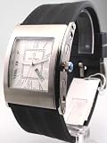 CROTON MENS CURVED CASE RUBBER / STAINLESS STEEL CASUAL WATCH _SILVER DIAL