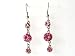 Classy Dangles Pink Pedant Pink Rhinestone Earrings