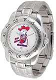 Mississippi Rebels - Ole Miss Suntime Mens Sports Watch w/ Steel Band - NCAA College Athletics