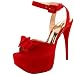Luichiny Women's Rest Up Platform Sandal,Red,8 M US
