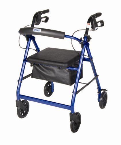 Drive Aluminum Rollator w/ Fold Up & Removable Back RED