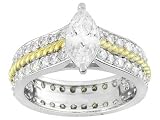 4.09CTW BELLA LUCE DIAMOND SIMULANT STERLING SILVER AND 18KT OVER STERLING SILVER RING