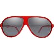I Ski Cardiac Ridge Tri-Laminates Lifestyle Sunglasses - Red/White/Blue/Smoke with Silver Mirror