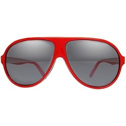 I Ski Cardiac Ridge Tri-Laminates Lifestyle Sunglasses - Red/White/Blue/Smoke with Silver Mirror