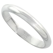Sterling Silver 3 mm (1/8") Wedding Band / Thumb Ring