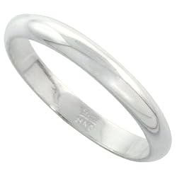 Sterling Silver 3 mm (1/8") Wedding Band / Thumb Ring