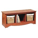 Cherry Finish Monterey Collection Cubbie Storage Bench