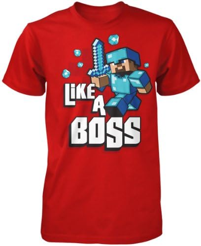 Minecraft Little Boys Like A Boss T-Shirt Medium Red