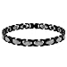 Picture of Double Accent:8MM Tungsten Carbide Bracelet Tow Tone XO Link Magnetic Bracelet 7.5 Inches