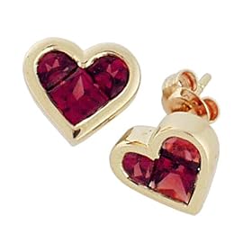2.30 cttw Genuine Invisible Set Garnet Earrings - 14kt White or Yellow Gold