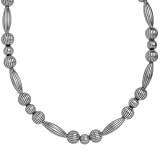 Carolyn Pollack All Sterling Silver Beaded 16-1/4" Adjustable Necklace