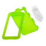 Solid Green Rubberized Snap on Crystal Case with Belt Clip for for Sprint Samsung SPH-M800 Instinct Cell Phone