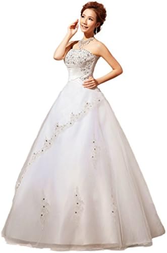 YACUN Strapless Lace Beading Wedding Dress Bride Wedding Gown Custom Size HS80-4