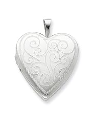 Sterling Silver 20mm Swirl Design Heart Locket. Metal Wt- 3.4g