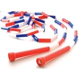 US Games 9ft Red with White / Blue Segmented Skip Rope