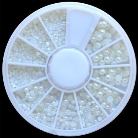 Nailart Makeup Kits White Pearl Nail Art Stone Different Size Wheel Rhinestones Beads