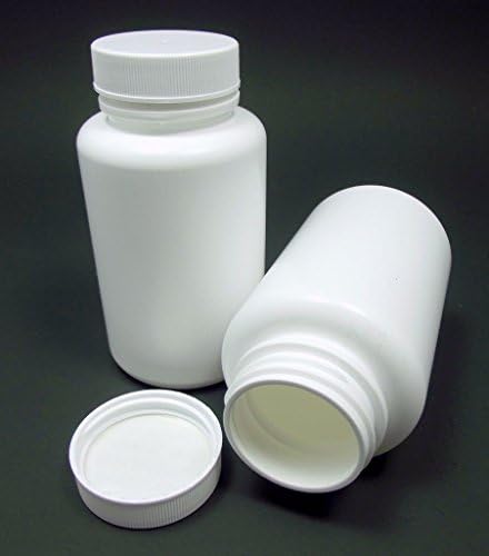 100 Empty White Wide Mouth Packer Vitamin/Medicine Bottles 3.4oz 100cc with Caps and F217 Foam Liners 38-400