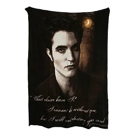 Twilight Saga New Moon Edward Soul NECA Fleece 50" x 60 Throw Blanket Merchandise