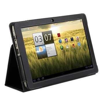 GraniteCases Multi-Angle (Black) Leather Case Cover for Acer Iconia Tab A200 – 10.1-Inch Android Tablet