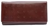 Brown Hide Leather Purse by Kenneth Brownne - perforated design