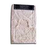 100% Cotton Two Piece Bath Mat and Pedestal Set in Ivory