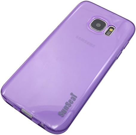 Galaxy S7 Edge Case, Sunseai Jelly Clear Transparent Soft TPU Gel Cover Skin Case [ Slim Fit] Compatible With Samsung Galaxy S7 Edge (Transparent Purple)