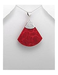 Sponge Coral Pendant Necklace In 92.5 Sterling Silver