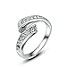 Yoursfs Roma Ring 18K White Gold Plated Use Shinning Crystal