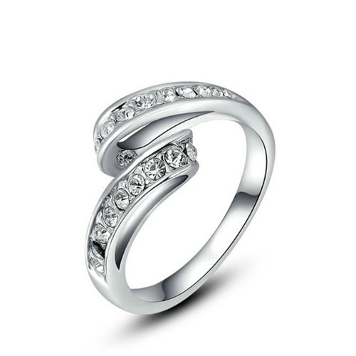 Yoursfs Roma Ring 18K White Gold Plated Use Shinning Crystal