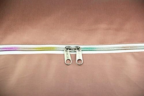 PREMIUM QUALITY Glossy RosyBrown HANDMADE durable clothing / clothes / duvets / underwear / wardrobe / closet storage bag organiser holder (soft, washable, dust proof, reusable, breathable, portable, zip with double sliders) (55L)