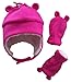 N'Ice Caps Girls Sherpa Lined Micro Fleece Hat and Mitten Set with Ears