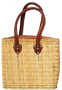Moroccan Straw Summer Beach / Purse with Leather Zip Top 15