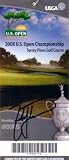 Zach Johnson autographed 2008 U.S. Open ticket