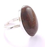  Hanfords of London Large Jasper & Sterling Silver Handmade Ring (Size 3.5). Handcrafted in the UK. Jasper is a Traditional Birthstone for March and a Mystical Birthstone for October.