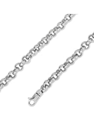 14K Solid White Gold Hip Hop Bullet Chain Necklace 6mm (15/64") 26"
