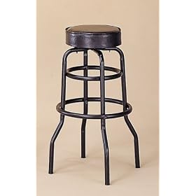 Black Satin Iron Metal Bar Stool Barstool High Chair by AtHomeMart