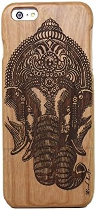 Laser Engraved "Tibetan Elephant" Pattern Unique Eco-Friendly 100% Hand-made Real Natural Wood Hard Shell Case for New iPhone 6 (4.7" Screen) (GMWD-I6-10)
