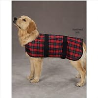 Plaid Blanket Dog Coat Size-See Chart Below: Medium, Color: Red Plaid