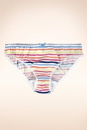 Older Girls' Pure Cotton Stripe Bikini Briefs