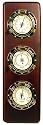 Nautical Decor Home Weather Station with Brass Porthole Dials - Cherry