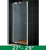 Elegance 3/8 Frameless Pivot Shower Adjustable Door Size (Adjustable): 27 - 29, Finish: Chrome, Adjustable Door: Yes